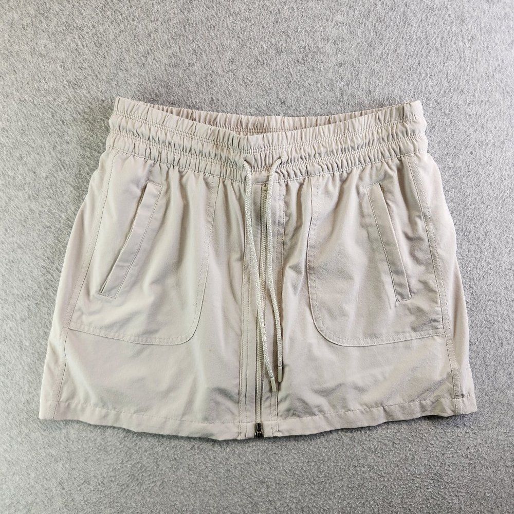 Athleta Expedition Skort Womens 8 Gray Mini Skirt Zip Front Hiking Tennis Golf